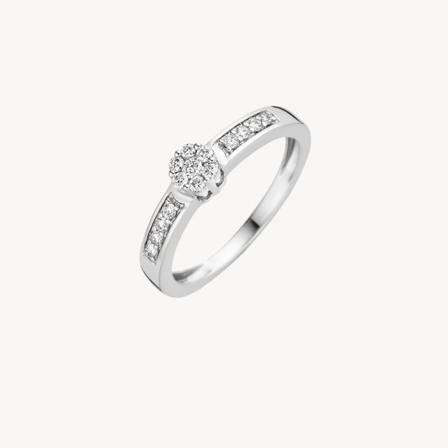 Clearance 14K Wit Goud Met Diamant