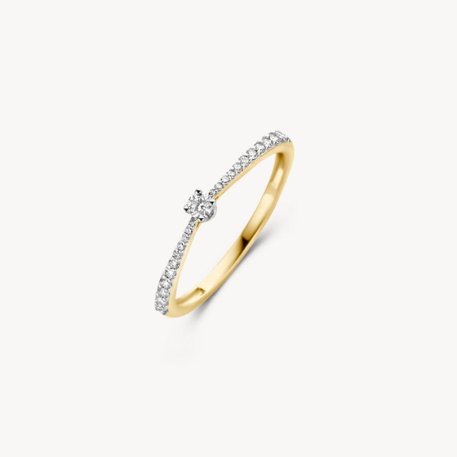 Clearance 14K Geel En Wit Goud Met Diamant