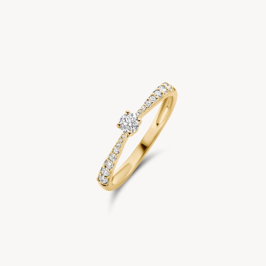 Clearance 14K Geel En Wit Goud Met Diamant