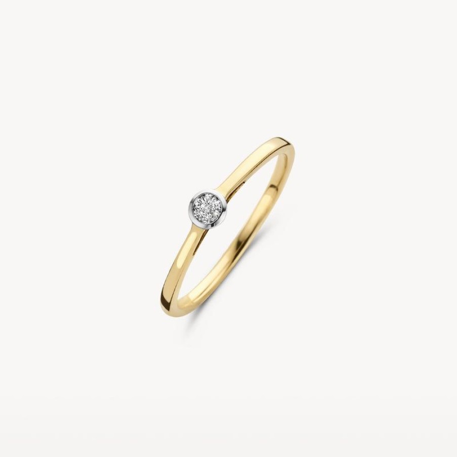 Clearance 14K Geel En Wit Goud Met Diamant