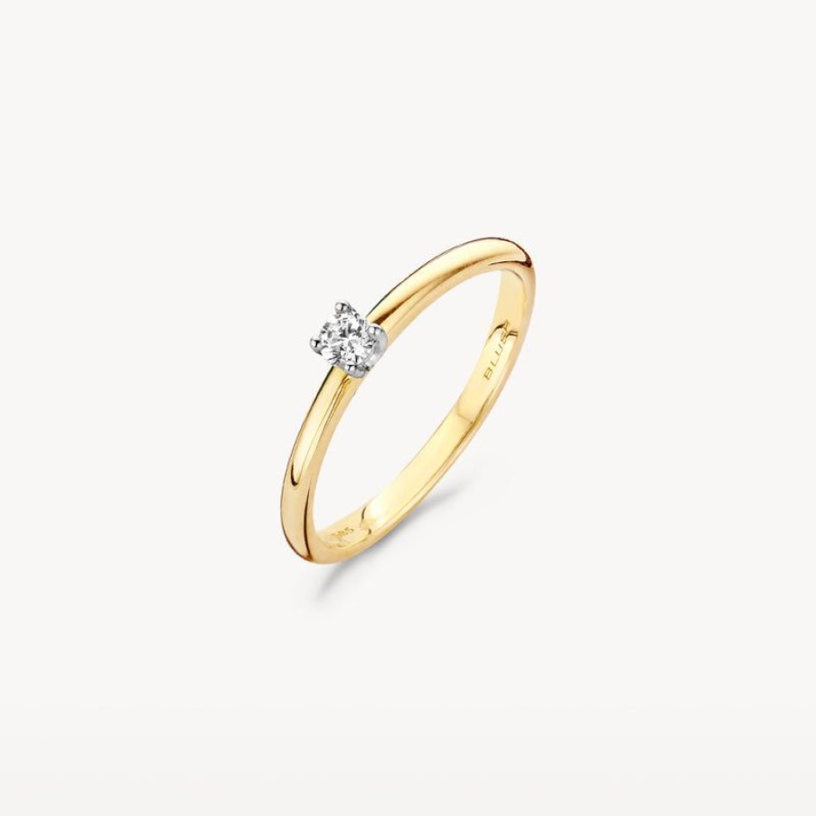 Clearance 14K Geel En Wit Goud Met Diamant